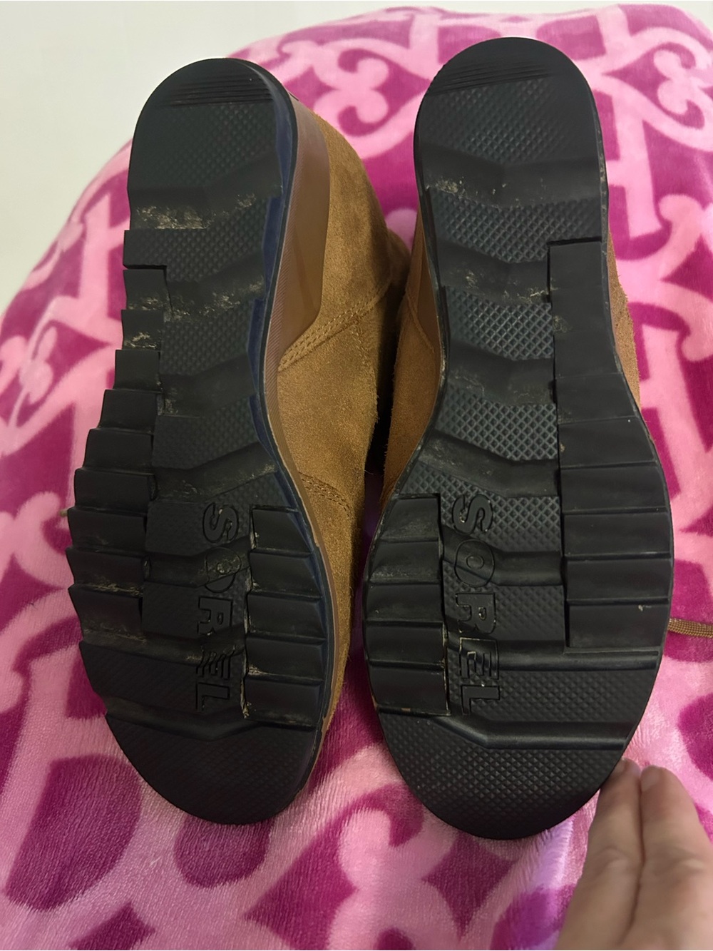 Sorel Tan Suede Wedge Lace-Up Ankle Shoe - Picture 5 of 6